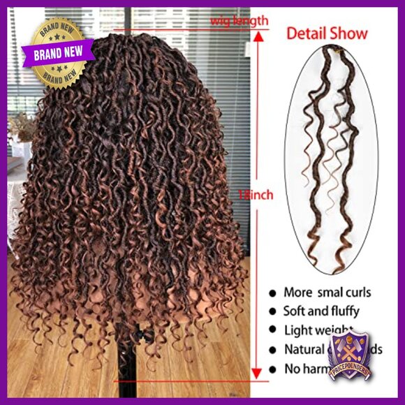 Full Lace Synthetic Wig with Baby Hair Bohemian Locs Curly Braids